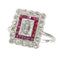 Bague 54 Bague Art déco - Bague en platine avec diamants et rubis 58 Facettes 23249-0100