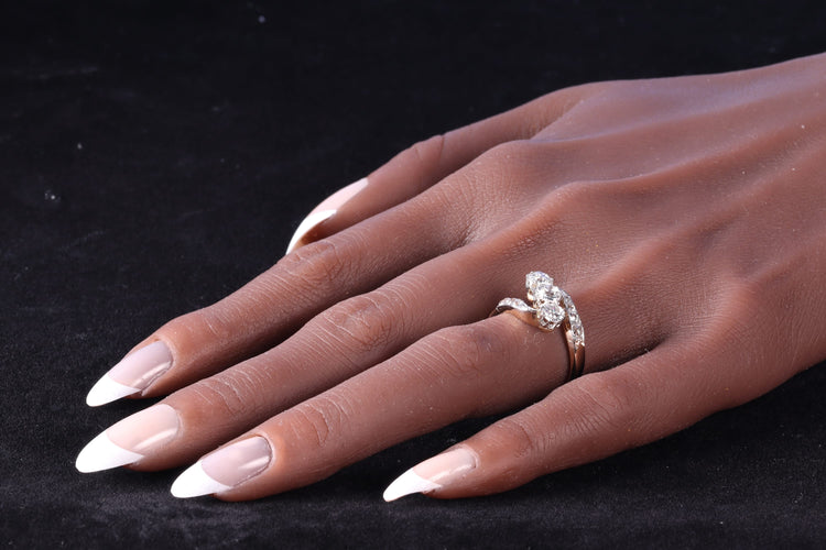 Bague 56 Bague Belle Époque Art déco en or 14K et platine avec diamants 58 Facettes 24029-0362