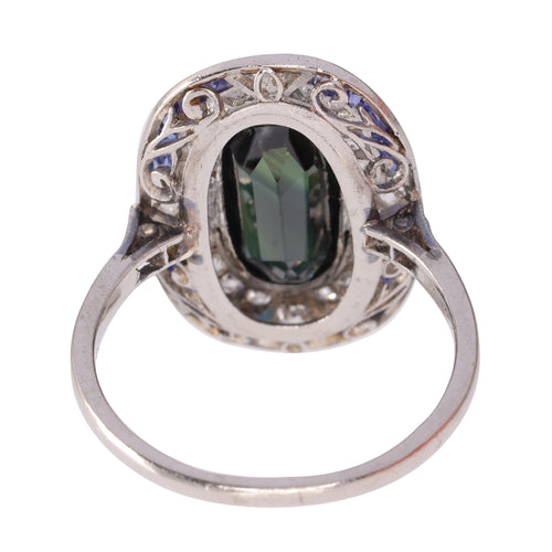 Bague 54 Bague Art déco en platine, saphirs et diamants 58 Facettes 23271-0609
