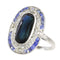 Bague 54 Bague Art déco en platine, saphirs et diamants 58 Facettes 23271-0609