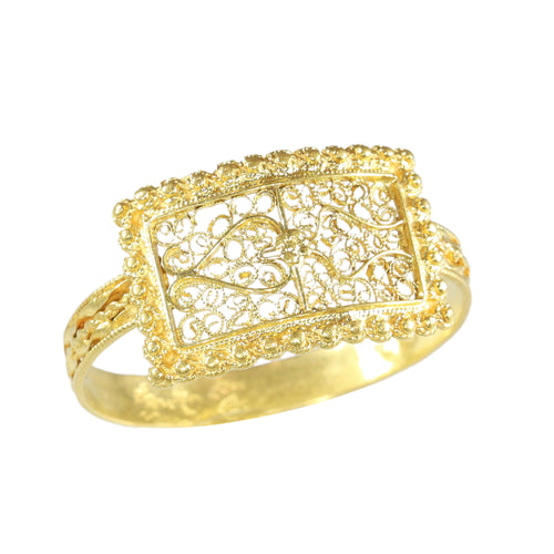 Bague 65 Bague ancienne georgienne en or jaune 18K, vers 1780 58 Facettes 24121-0303