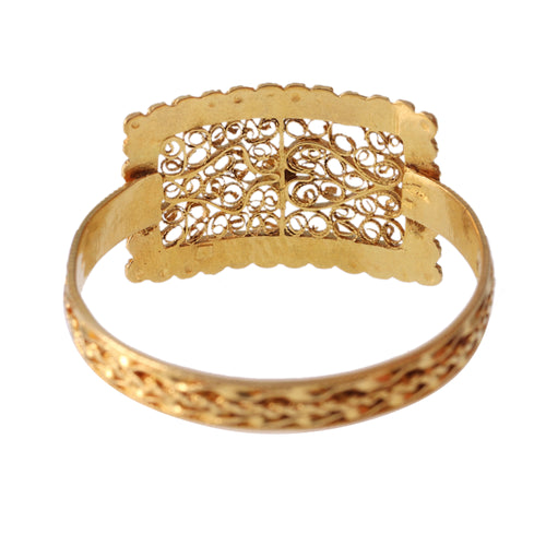 Bague 65 Bague ancienne georgienne en or jaune 18K, vers 1780 58 Facettes 24121-0303
