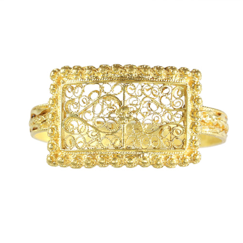 Bague 65 Bague ancienne georgienne en or jaune 18K, vers 1780 58 Facettes 24121-0303