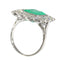 Bague 52 Art déco - Bague géométrique en platine, émeraude et diamants 58 Facettes 24110-0131