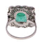 Bague 52 Art déco - Bague géométrique en platine, émeraude et diamants 58 Facettes 24110-0131