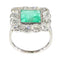 Bague 52 Art déco - Bague géométrique en platine, émeraude et diamants 58 Facettes 24110-0131
