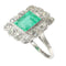 Bague 52 Art déco - Bague géométrique en platine, émeraude et diamants 58 Facettes 24110-0131