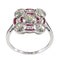 Bague 54 Art déco - Bague en platine avec diamants et rubis 58 Facettes 24289-0203