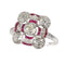 Bague 54 Art déco - Bague en platine avec diamants et rubis 58 Facettes 24289-0203