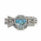 Broche Broche en platine des années 1950 avec zircon bleu – Géométrie raffinée du milieu du siècle 58 Facettes 25115-0286