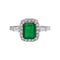 Bague 54 Bague en or blanc 18 carats avec émeraude et diamants 58 Facettes 5069573RV