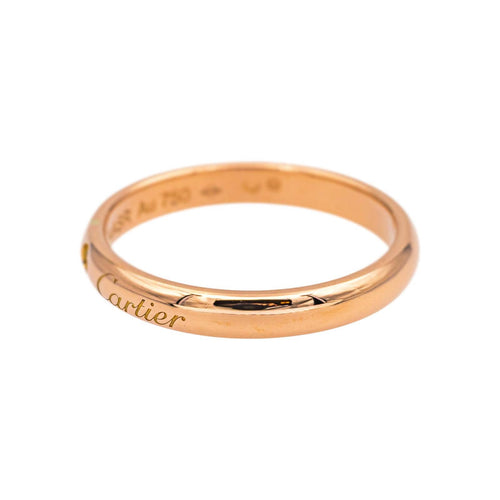Bague 53 Cartier Alliance C - Bague alliance en or rose sertie d’un diamant 58 Facettes 4951463CN