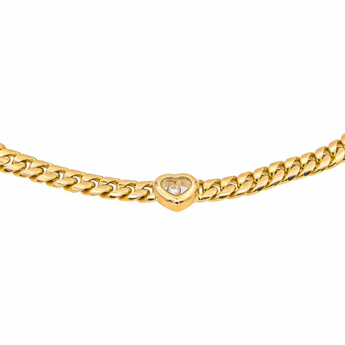 Collier Chopard Happy Diamonds - Collier maille gourmette en or jaune et diamant 58 Facettes 4799569CN