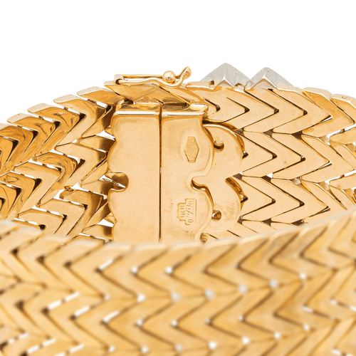 Bracelet Bracelet manchette en or jaune et or blanc, diamants 58 Facettes 1165771CN