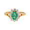 Bague 48 Bague marguerite en or jaune 18 carats avec émeraude et diamants 58 Facettes 4878440CN