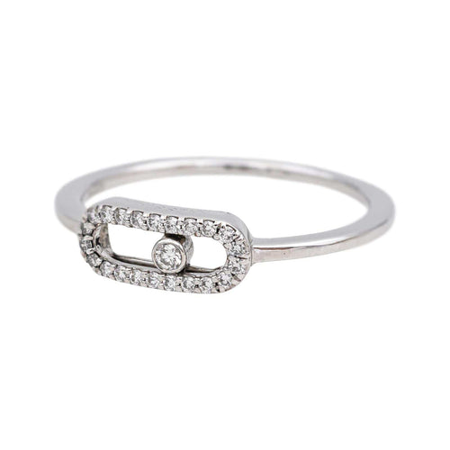 Bague 51 Messika Move Uno - Bague pavée en or blanc et diamants 58 Facettes 4993415CN