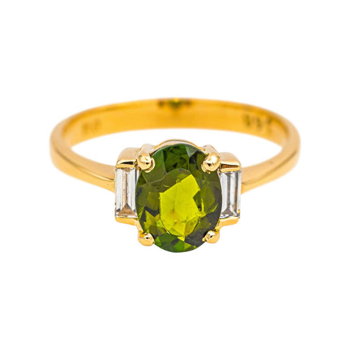 Bague 53 Bague en or jaune 18 carats avec tourmaline et diamants 58 Facettes 4309977CN
