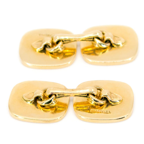 Boutons de manchette Tiffany & Co. - Boutons de manchette Bridge Link en or 14 ct 58 Facettes 12F3061906134FE6B7BE05AC1C190773