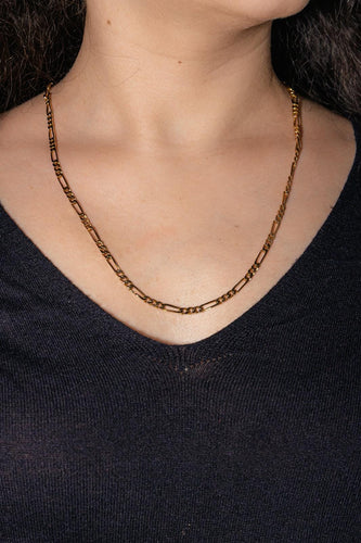 Collier Collier chaîne maille Figaro en or rose 18 carats 58 Facettes 4823794CN