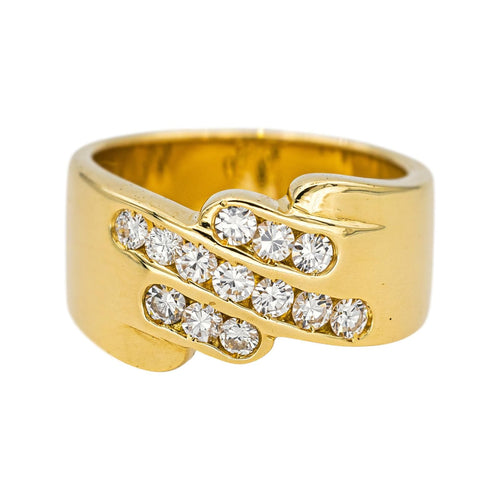 Bague 51 Bague en or jaune 18 carats sertie de diamants 58 Facettes 4712456CN