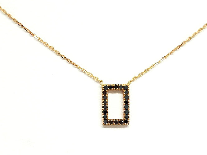 Collier Collier en or rose 18 carats avec diamants noirs 58 Facettes 579204RV