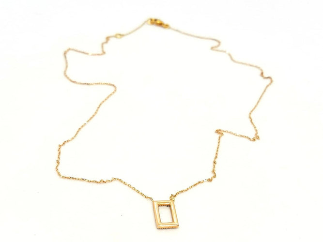 Collier Collier en or rose 18 carats avec diamants noirs 58 Facettes 579204RV