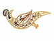 Broche Broche paon en or jaune 18 carats avec diamants et émeraude 58 Facettes 1186435CN