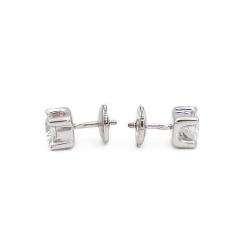 Boucles d'oreilles Boucles d’oreilles puces - Diamants taille brillant en or blanc 18 carats 58 Facettes 1931129CN