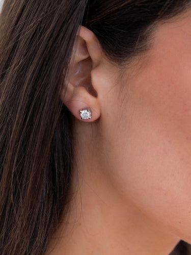 Boucles d'oreilles Boucles d’oreilles puces - Diamants taille brillant en or blanc 18 carats 58 Facettes 1931129CN