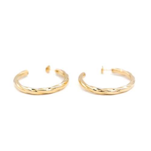 Boucles d'oreilles Boucles d'oreilles créoles torsadées en or jaune 18 carats 58 Facettes 1955912CN