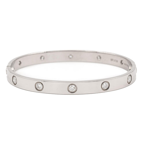 Bracelet Cartier Love - Bracelet jonc en or blanc et diamants 58 Facettes 2470646CN
