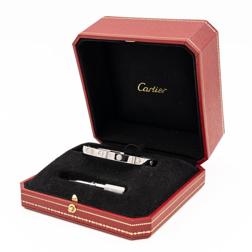 Bracelet Cartier Love - Bracelet jonc en or blanc et diamants 58 Facettes 2470646CN