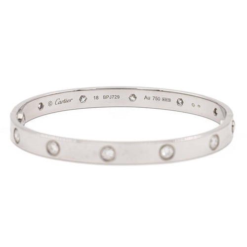 Bracelet Cartier Love - Bracelet jonc en or blanc et diamants 58 Facettes 2470646CN