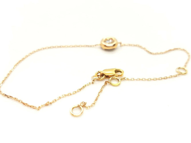Bracelet Bracelet en or rose 18 carats avec diamant taille brillant 0,08 ct 58 Facettes 579014RV