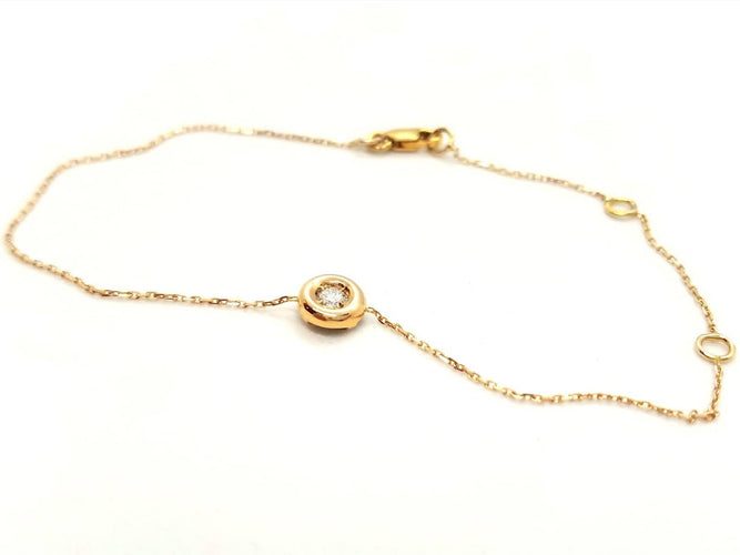 Bracelet Bracelet en or rose 18 carats avec diamant taille brillant 0,08 ct 58 Facettes 579014RV