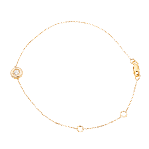 Bracelet Bracelet en or rose 18 carats avec diamant taille brillant 0,08 ct 58 Facettes 579014RV