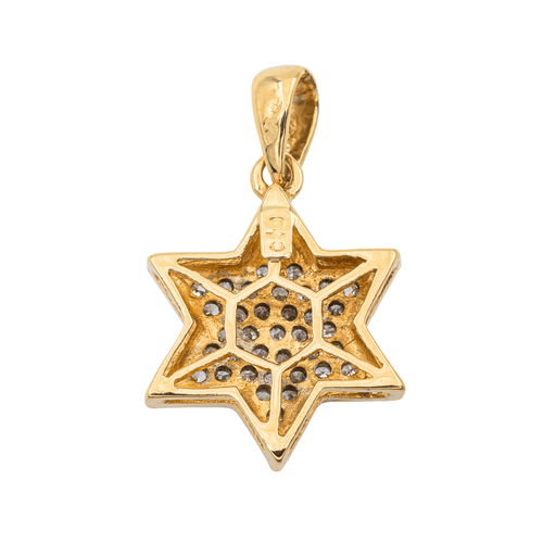 Pendentif Pendentif étoile de David en or jaune 18 carats et diamants 58 Facettes 3227866CN