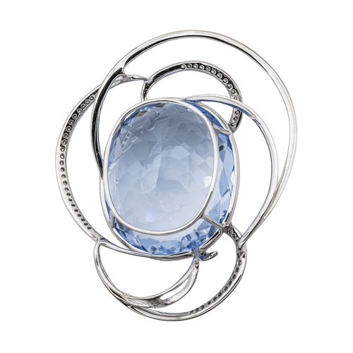 Pendentif Pendentif en or blanc avec aigue-marine et diamants 58 Facettes 2826011CN