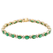 Bracelet Bracelet en or jaune et or blanc 18 carats avec émeraudes et diamants 58 Facettes 3182205CN