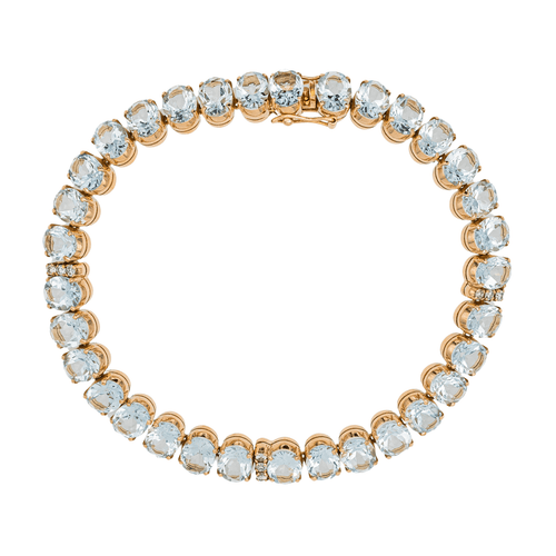 Bracelet Bracelet en or rose, aigues-marines et diamants 58 Facettes 3357370CN