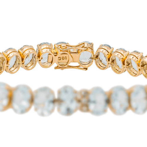 Bracelet Bracelet en or rose, aigues-marines et diamants 58 Facettes 3357370CN
