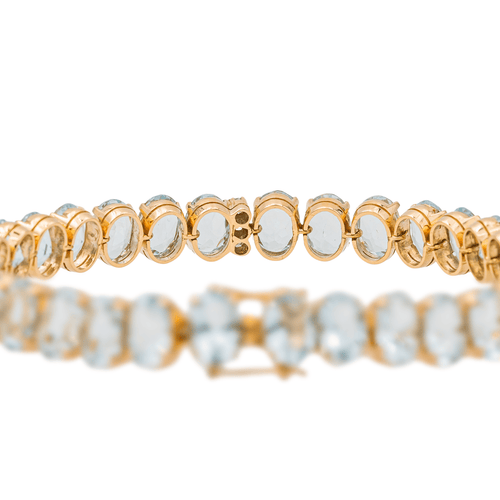 Bracelet Bracelet en or rose, aigues-marines et diamants 58 Facettes 3357370CN