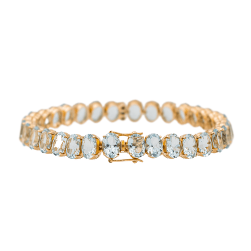 Bracelet Bracelet en or rose, aigues-marines et diamants 58 Facettes 3357370CN