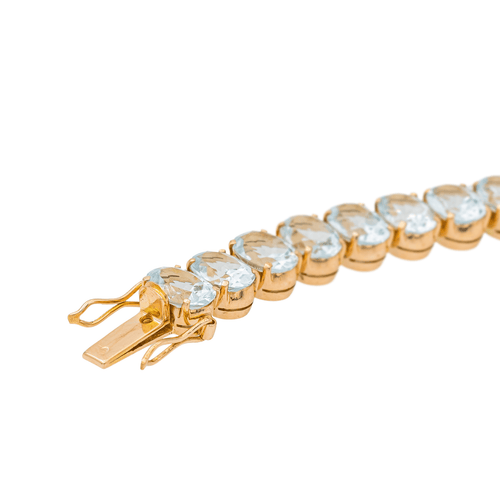 Bracelet Bracelet en or rose, aigues-marines et diamants 58 Facettes 3357370CN