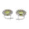 Boucles d'oreilles Boucles d’oreilles en or blanc 18 carats avec péridots et diamants 58 Facettes 3013258CN