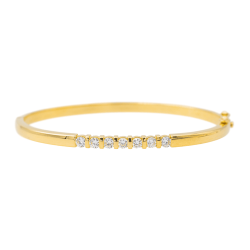 Bracelet Bracelet jonc en or jaune 18 carats serti de diamants 58 Facettes 3683017CN