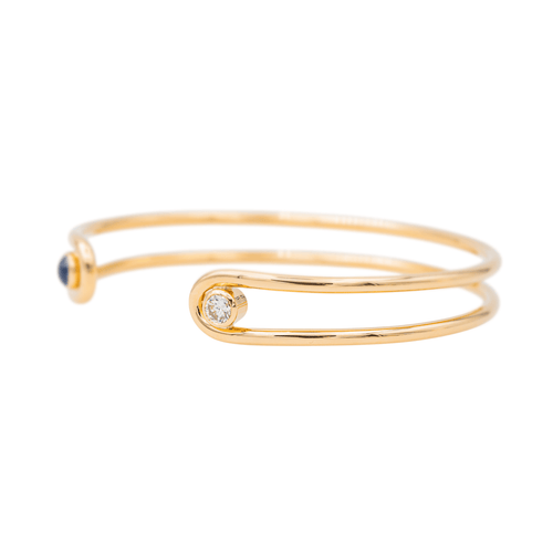 Bracelet Bracelet jonc en or jaune 18 carats avec diamant et saphir 58 Facettes 3105930CN