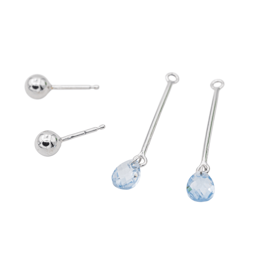 Boucles d'oreilles Boucles d'oreilles pendantes en or blanc et aigues-marines 58 Facettes 3145033CN