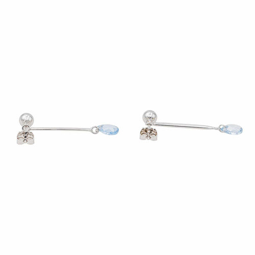 Boucles d'oreilles Boucles d'oreilles pendantes en or blanc et aigues-marines 58 Facettes 3145033CN