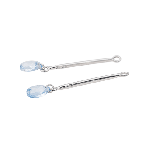 Boucles d'oreilles Boucles d'oreilles pendantes en or blanc et aigues-marines 58 Facettes 3145033CN